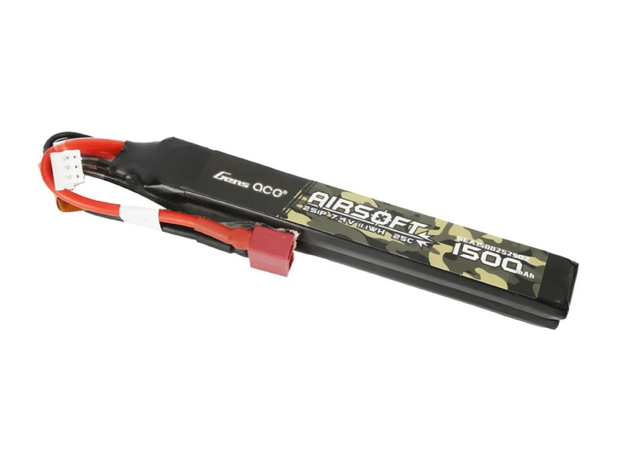 Gens Ace Airsoft 2S 1500Mah 25C Twin With Deans (Fit Most Aeg)