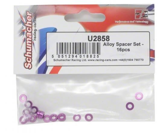 Schumacher Alloy M3x6 Spacer Set;0.5;1;2;3mm - 16pcs