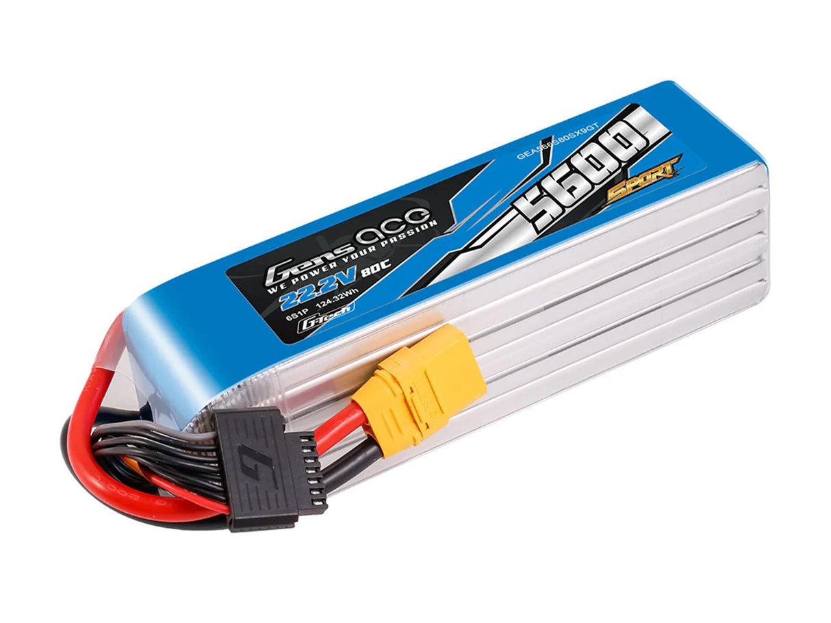 Gens Ace Li-Po G-Tech Sport 6S 22.2V 5600Mah 80C With Xt90