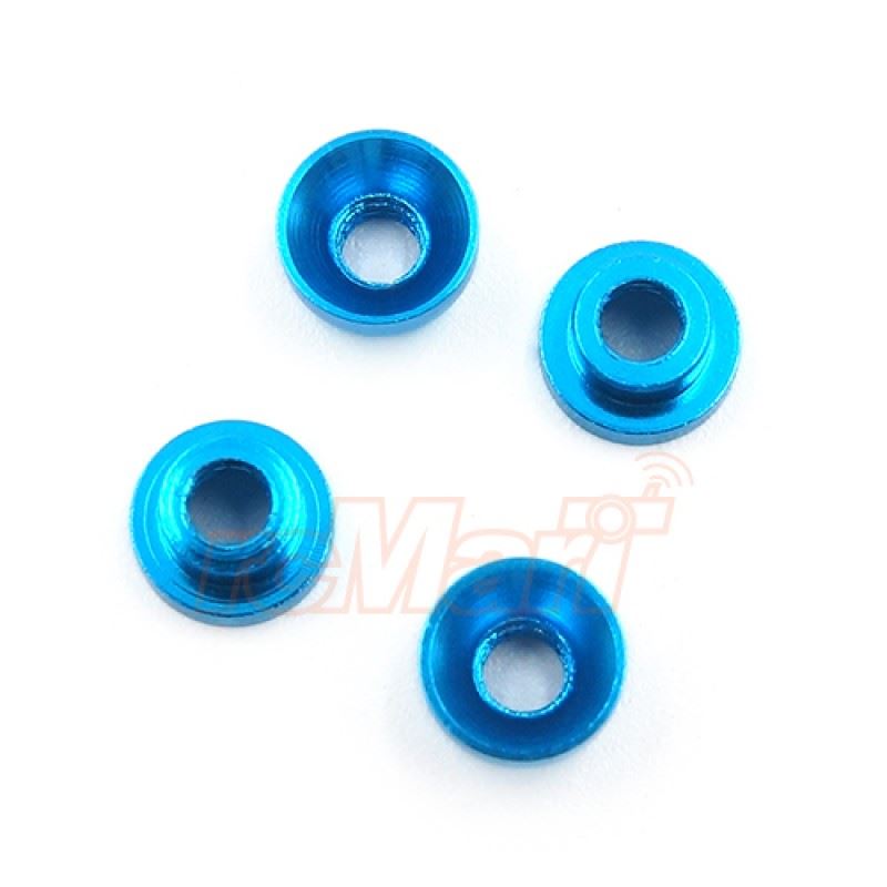 Yeah Racing Aluminum Servo Washer M3 Thread 4pcs Blue