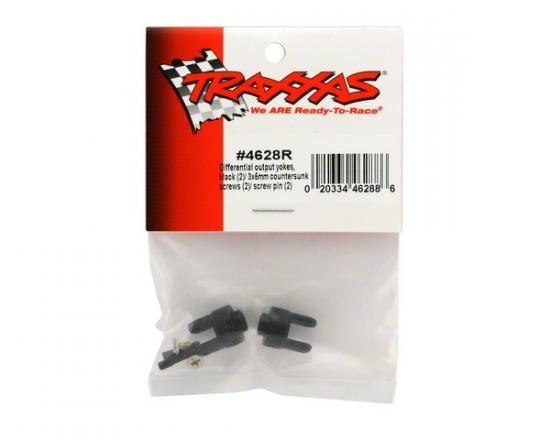 TRAXXAS Differential output yokes,black,3x5mm c'sunk screws & pins