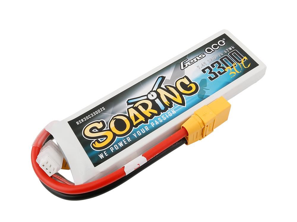 Gens Ace Li-Po 2S 7.4V 3300mAh 30C Soaring with XT90