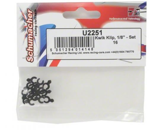Schumacher Kwik Klip; 1/8x1.0 & 2.0mm