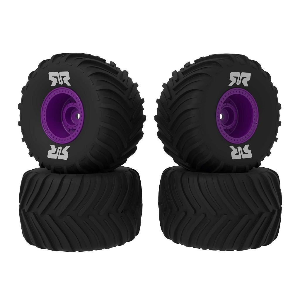 Arrma Dboots Chevron Mt Tire Set Glued, Purple (2 Pairs): Grom