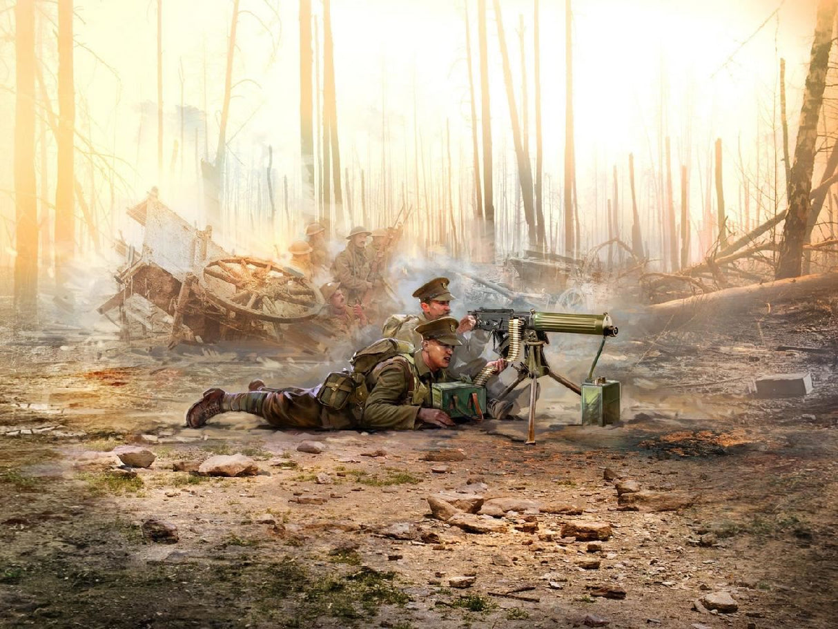 Icm Wwi British Vickers Mg Crew (Vickers Mg & 2 Figures)