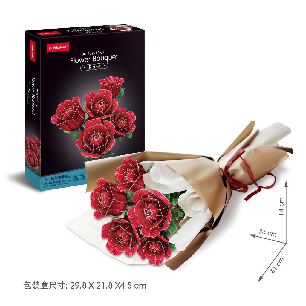 Cubicfun Rose Flower Bouquet (312 Pieces)