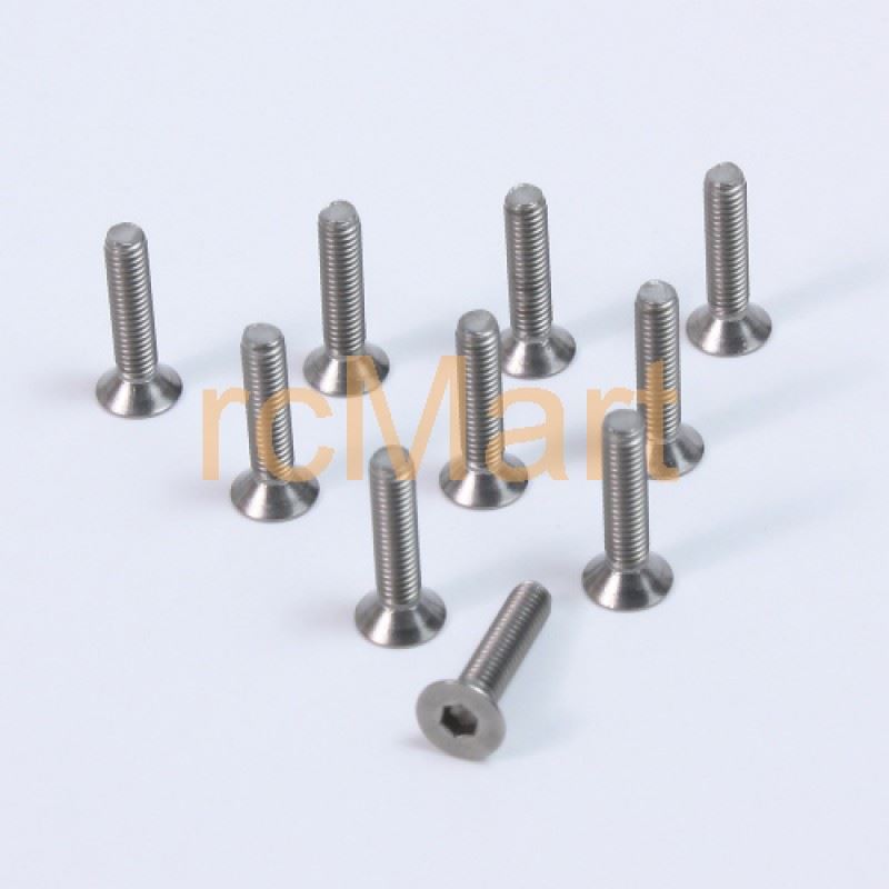 Yeah Racing Titanium Hex Socket Flat Head Screws M3 x 14mm 10pcs