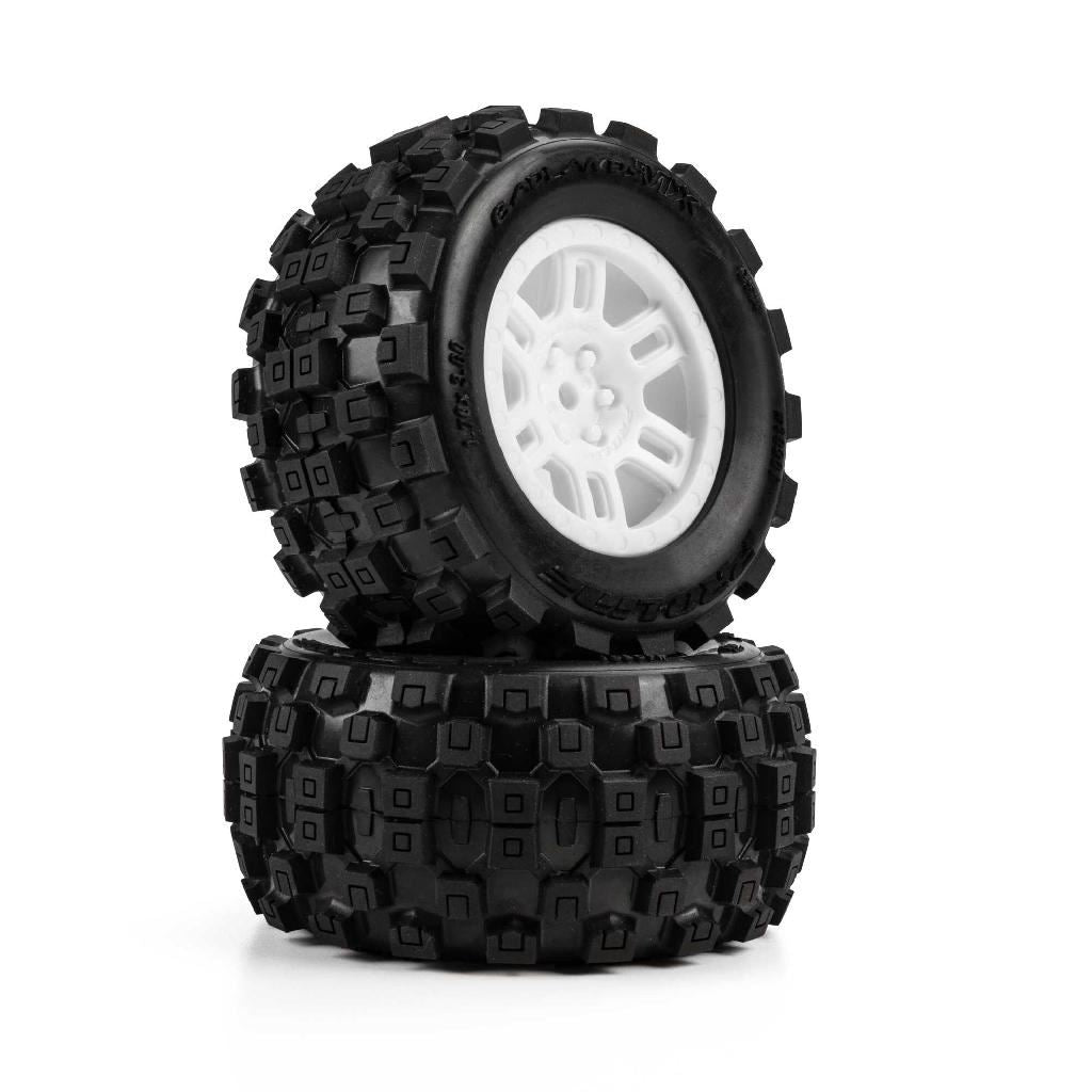 Pro-Line 1/16 Badlands Mx Front/Rear Mt Tires Mounted 12Mm White Spli