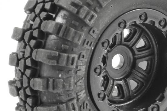 FTX OUTBACK MINI SWAMPER TIRE & WHEEL SET - BLACK (4PC)