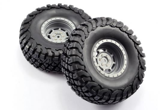 FTX MAULER 2.2" ALL TERRAIN TYRES PRE-GLUED ON GREY WHEELS