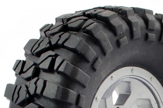 FTX OUTBACK PRE-MOUNTED 6HEX/TYRE (2) - GREY