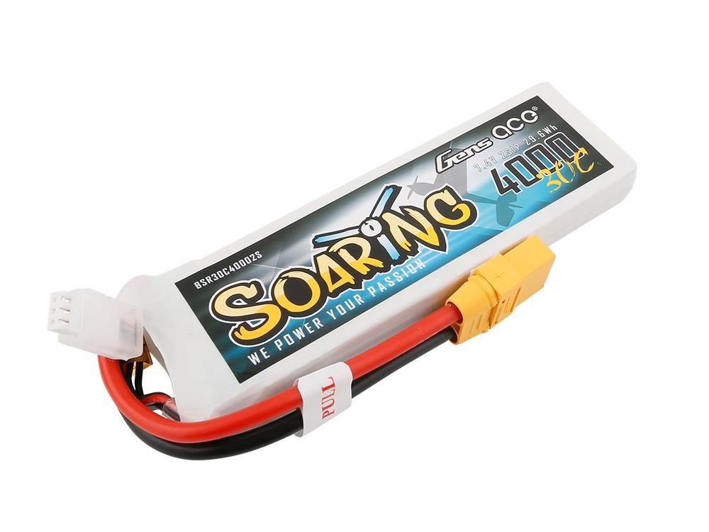 Gens Ace Li-Po 2S 7.4V 4000mAh 30C Soaring with XT90