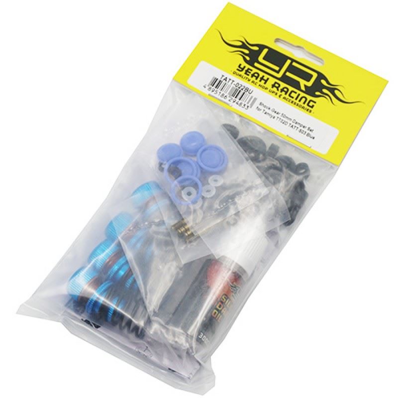 Yeah Racing Drift Spec Shock-Gear 50mm Damper Set for 1/10 RC Car Blue