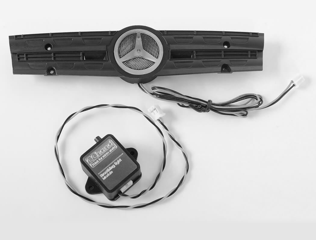 RC4WD AMBIENT LIGHT GRILL LOGO W/STROBE EFFECT UNIT FOR MERCEDES-BENZ AROCS TIPPER TRUCK(B)