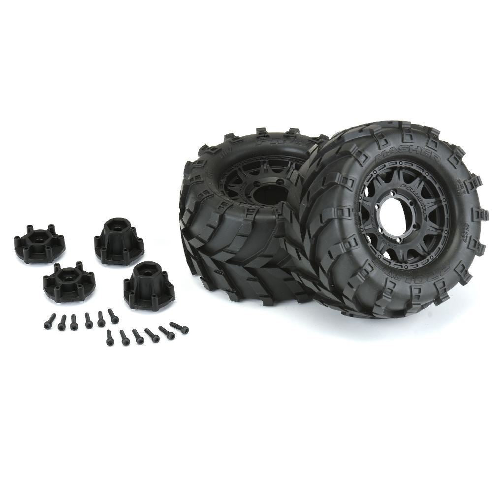 Proline 1/10 Masher Front/Rear 2.8In Mt Tires Mounted 12mm Blk Raid (