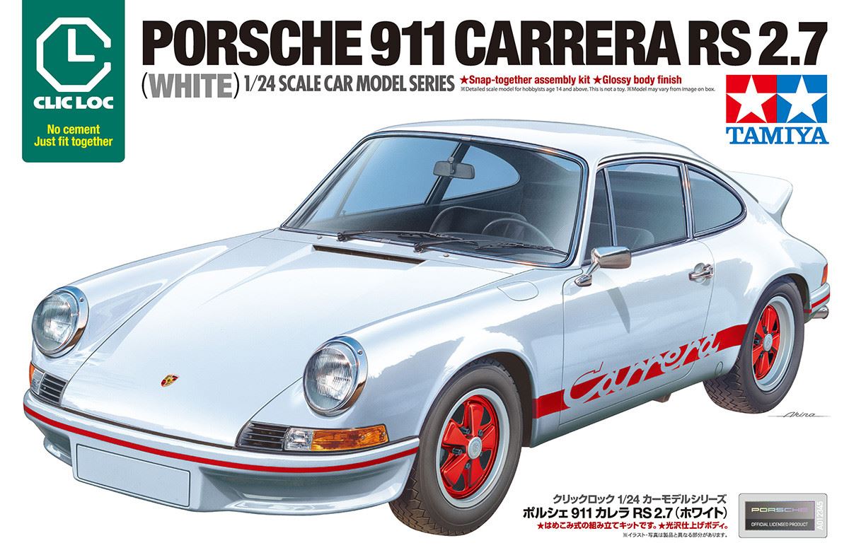 Tamiya 1/24 Porsche 911 Carrera Rs 2.7 White (Clic Loc)