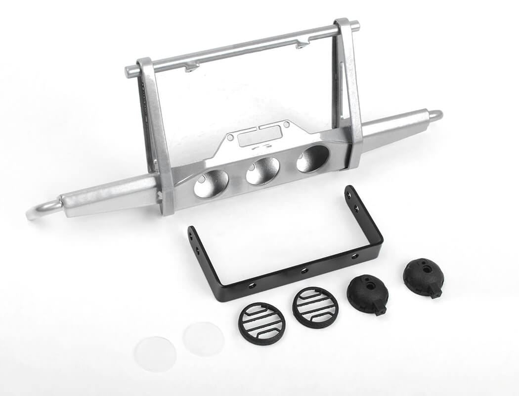 RC4WD SHIRYA FRONT WINCH BUMPER W/ LIGHTS FOR VANQUISH VS4-10 ORIGIN BODY (SILVER)