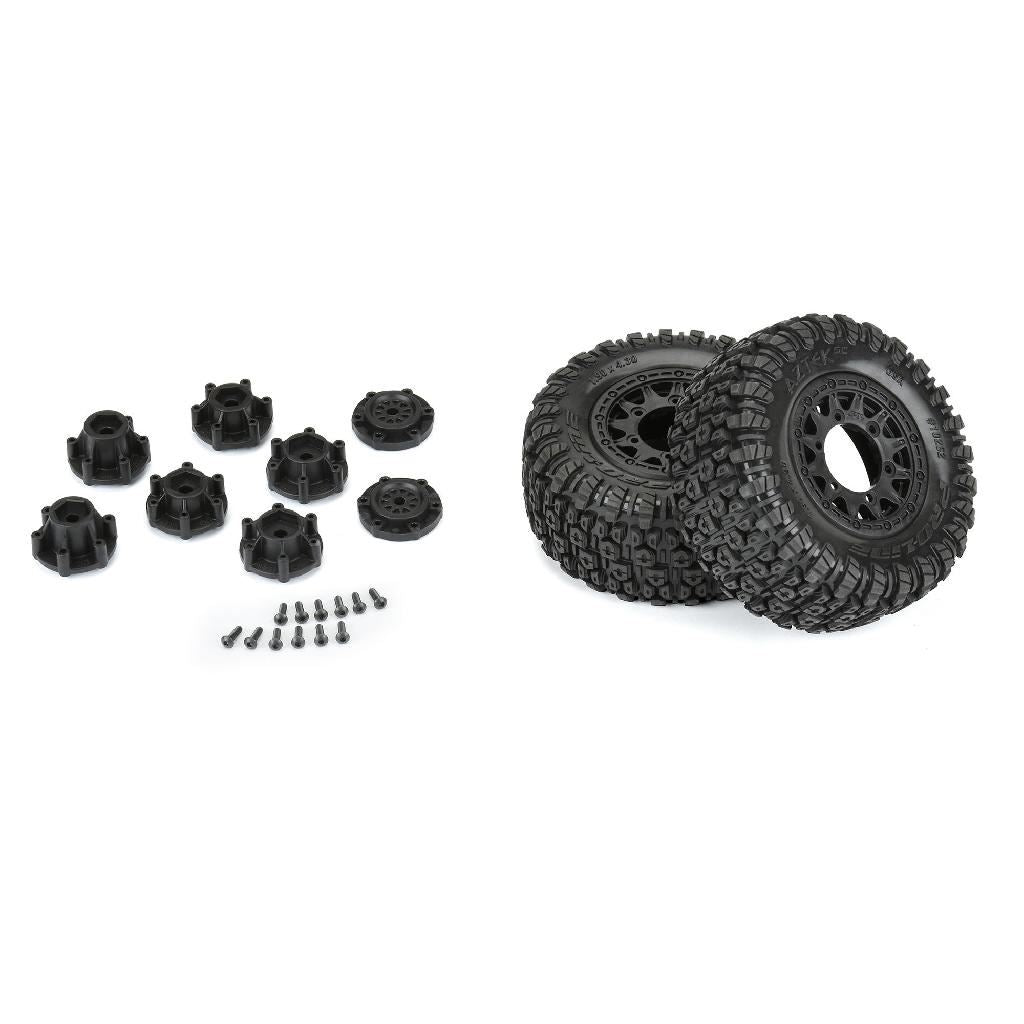 Pro 1/10 Aztek M2 F/R 2.2In/3.0In Sc Mtd 12Mm & 14Mm Black Raid Wh