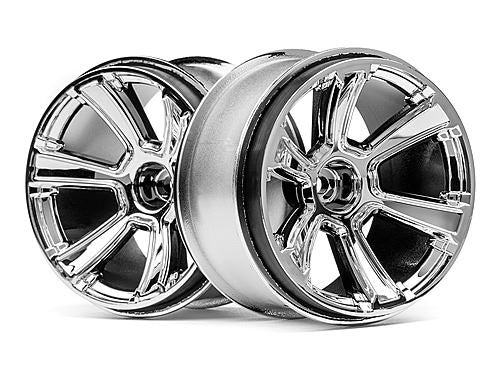 HPI 6-Shot Mt Wheel (Chrome/2Pcs)