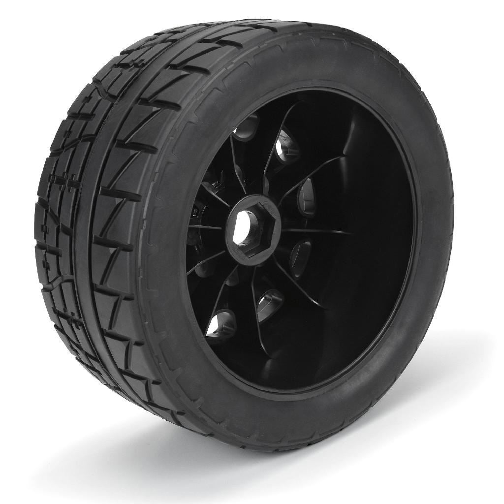 Proline 1/6 Menace Hp Belted Fr/Rr 5.7In Mt Tires Mounted 24mm Blk Ra