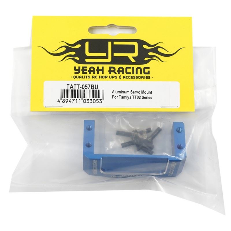 Yeah Racing Aluminum Servo Mount For Tamiya TT02 Series Blue