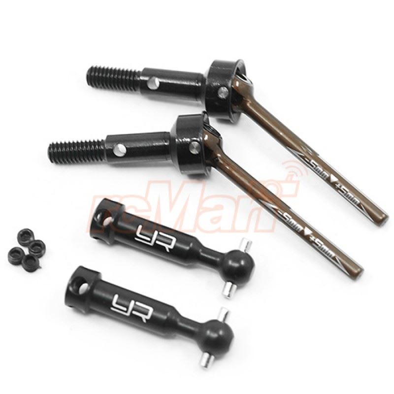 Yeah Racing Aluminum Adjustable 44-54mm Large Angle Universal Shaft Pair For Yokomo YD2 YD2S YD2TC Black