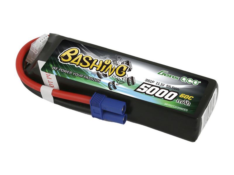 Gens Ace Li-Po Car 3S 11.1V 5000mAh 60C Bashing with EC5