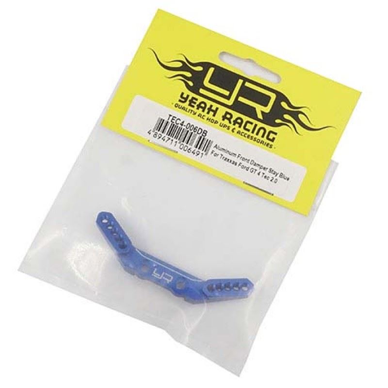 Yeah Racing Aluminum Front Damper Stay Blue For Traxxas Ford GT 4 Tec 2.0