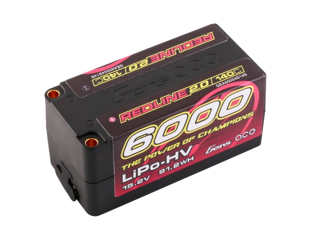 Gens Ace Li-Po HV Car Hard Case 4S1P 15.2V 6000mAh 140C RL2 with 5mm