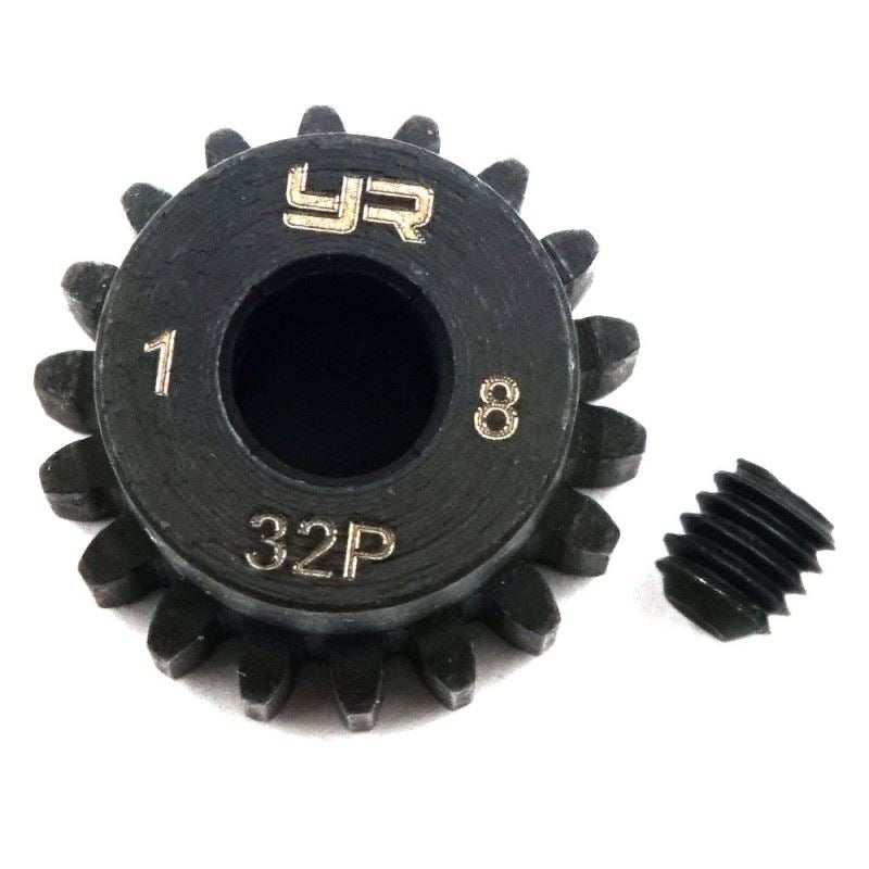 Yeah Racing 32 Pitch 18T HD Steel 5mm Bore Motor Gear Pinion