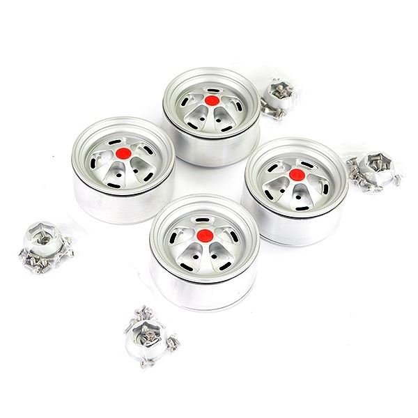 FASTRAX ALUMINUM BEADLOCK STAR 1.9 WHEELS - SILVER (4PC)
