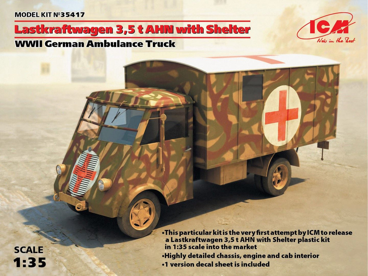 Icm Lastkraftwagen 3,5 T Ahn With Shelter, Wwii German Ambulance Truck