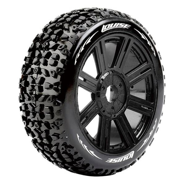LOUISE RC B-MAZINGER 1/8 FR/ RR SOFT HEX 17MM SPOKE/BLACK
