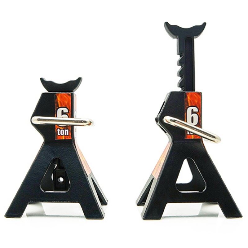 Yeah Racing 1/10 RC Rock Crawler Accessory Height adjustable 6 Ton Jack Black 2pcs