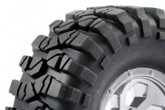 FTX OUTBACK PRE-MOUNTED 6HEX/TYRE (2) - CHROME