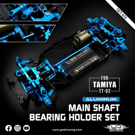 Yeah Racing Aluminum Main Shaft Bearing Holder Set for Tamiya TT02 Series