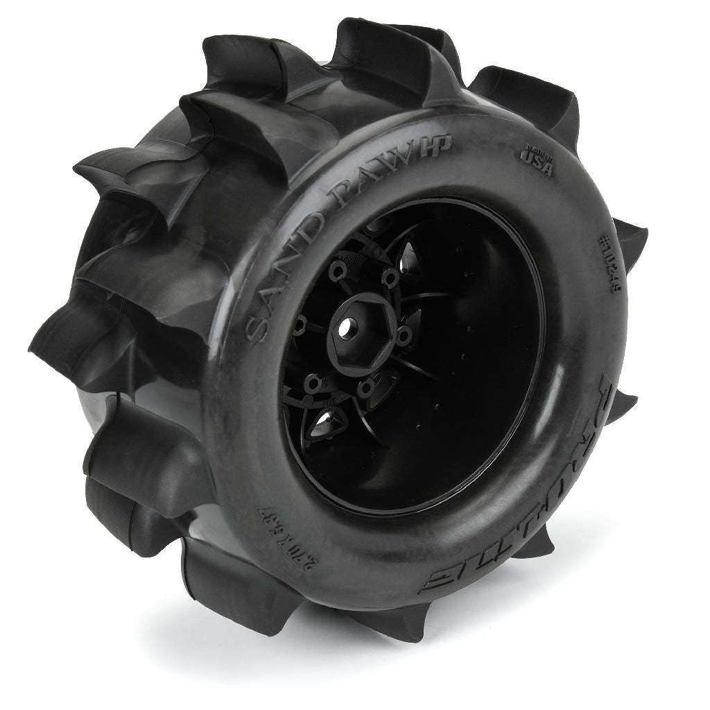Pro 1/10 Sand Paw Hp Belted F/R 2.8In Mt Tires Mtd 12/14Mm Black