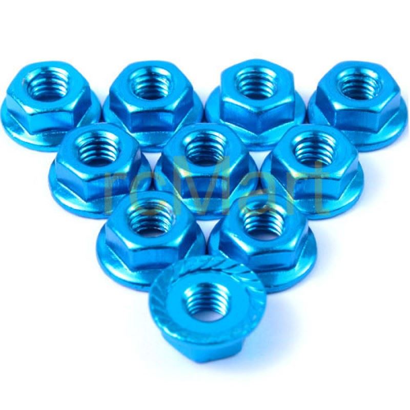 Yeah Racing 4mm Aluminium Serrated Lock Nut 10pcs (LB)