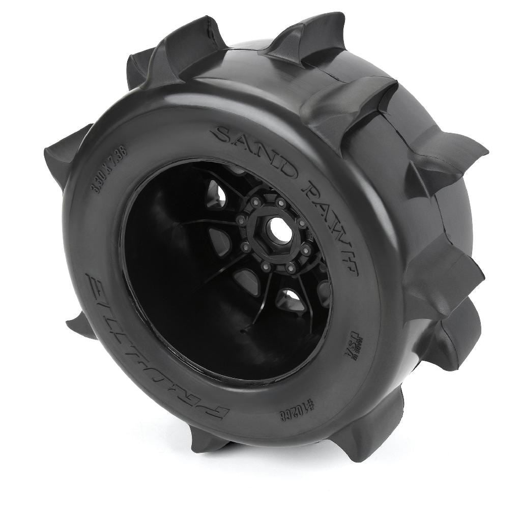Pro 1/8 Sand Paw Hp Belted F/R 3.8In Mt Tires Mounted 17Mm Black