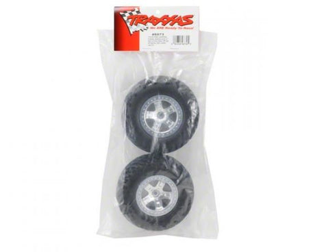 TRAXXAS Tires &wheels:SCT satin chrome w/SCT (4WD Fr/Rr,2WD Rr) TSM