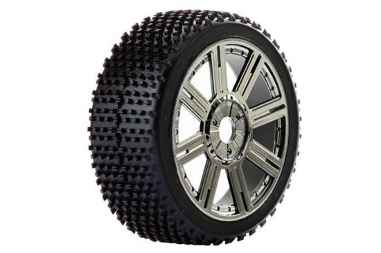 FASTRAX 1:8 CUBOID MOUNTED ON 8-SPOKE BLACK CHROME (PR)