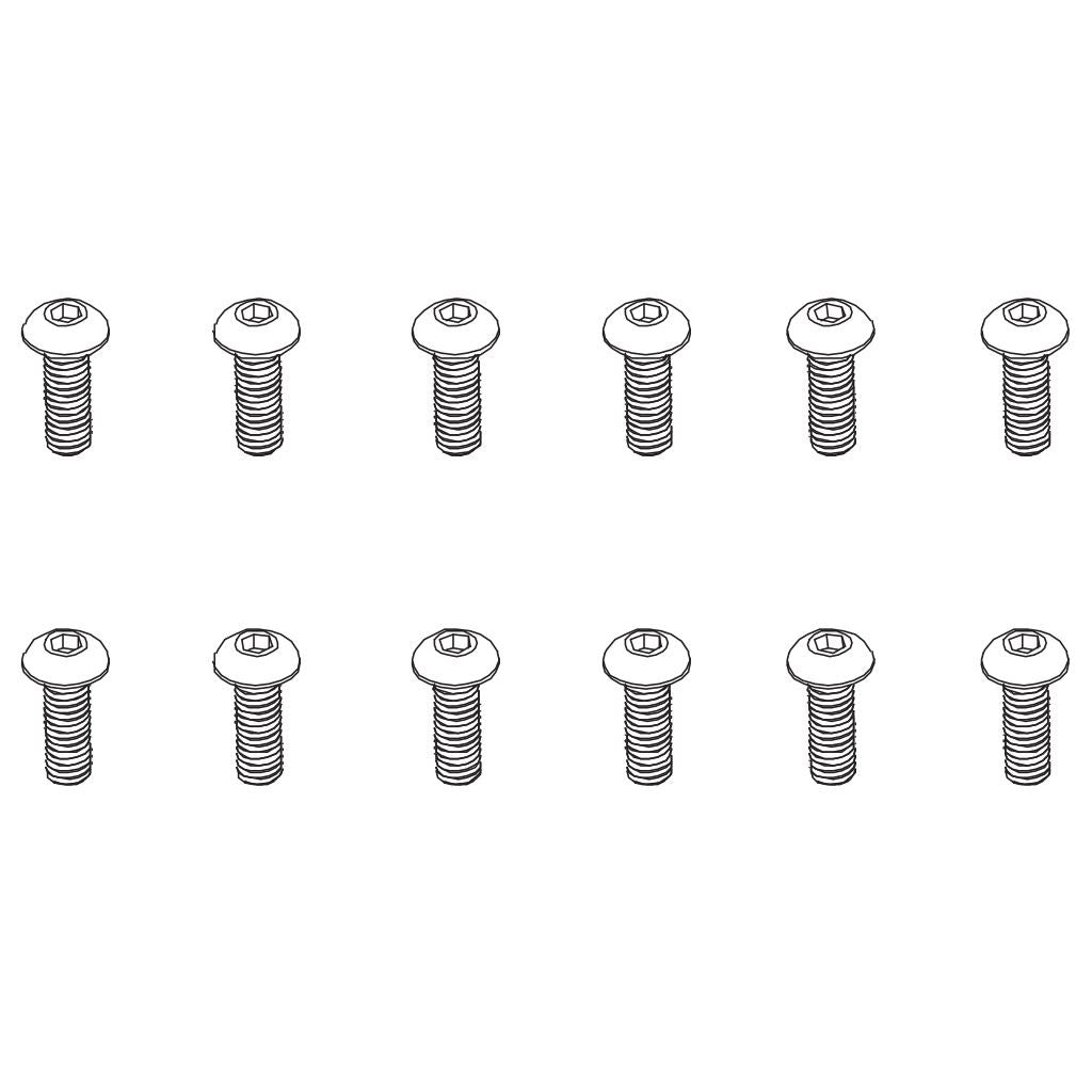 Pd Racing B Head Hex Screw Hm4*12 12Pcs