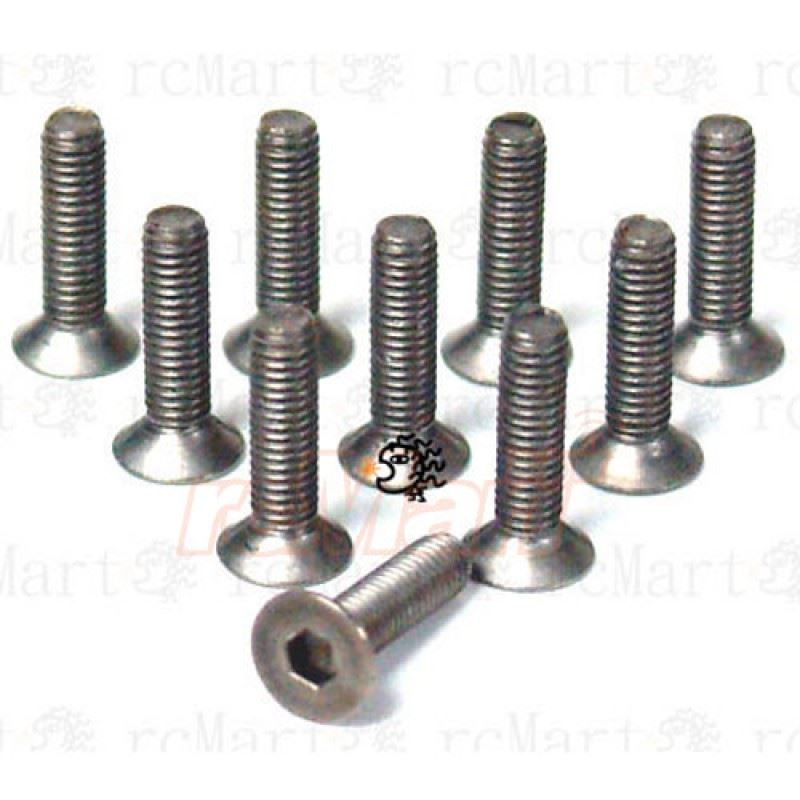 Yeah Racing Titanium Hex Socket Flat Head Screws M3 x 28mm 10pcs