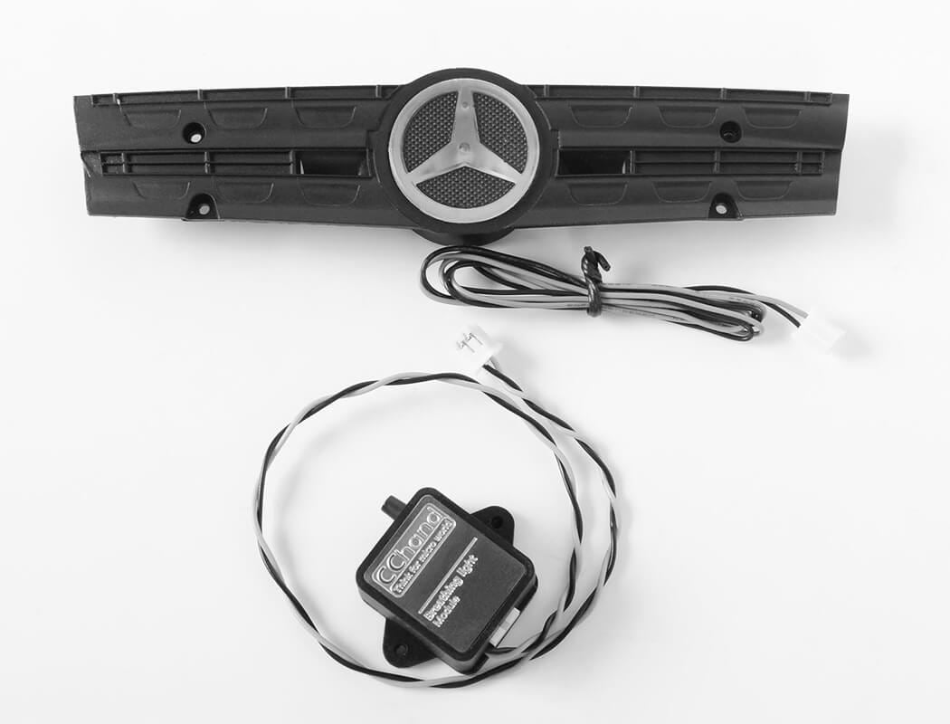 RC4WD AMBIENT LIGHT GRILL LOGO W/STROBE EFFECT UNIT FOR MERCEDES-BENZ AROCS 3348 6X4 TIPPER TRUCK(A)