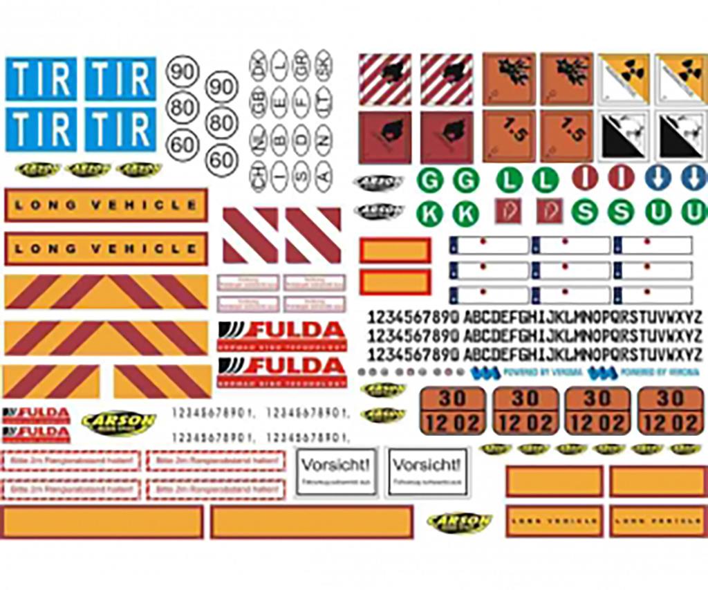 Tamiya Truck Caution Sign Sticker Sheet