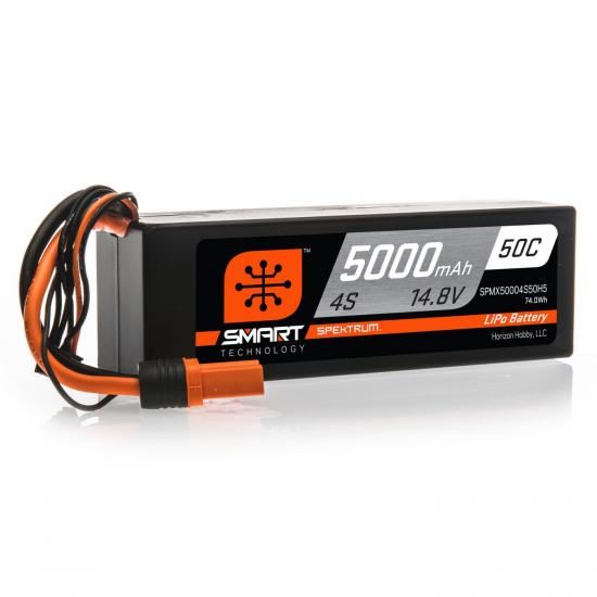 Spektrum 5000mAh 4S 14.8V 50C Smart LiPo Hardcase IC5 (SPMX50004S50H5)