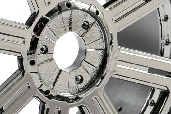 FASTRAX 1:8 EAGLE TREAD MOUNTED ON 8-SPOKE BLACK CHROME (PR)