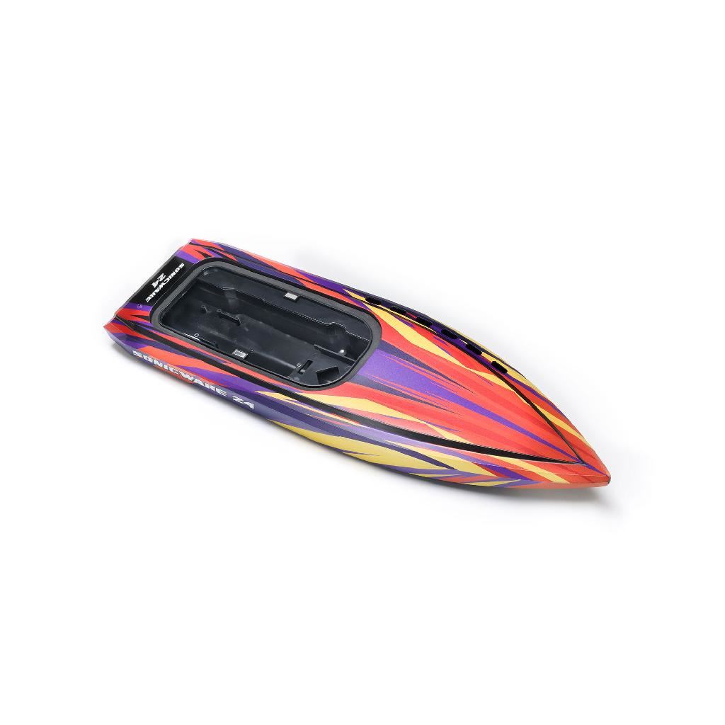 Proboat Hull, Black/Red : 24In Sonicwake