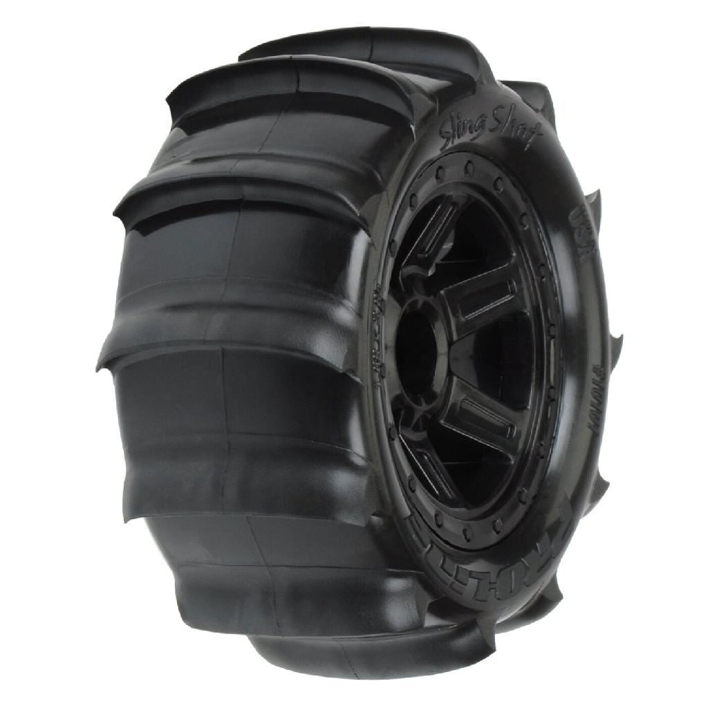 Proline 1/16 Sling Shot Fr/Rr 2.2In Sand Tires Mounted 12mm Blk Despe