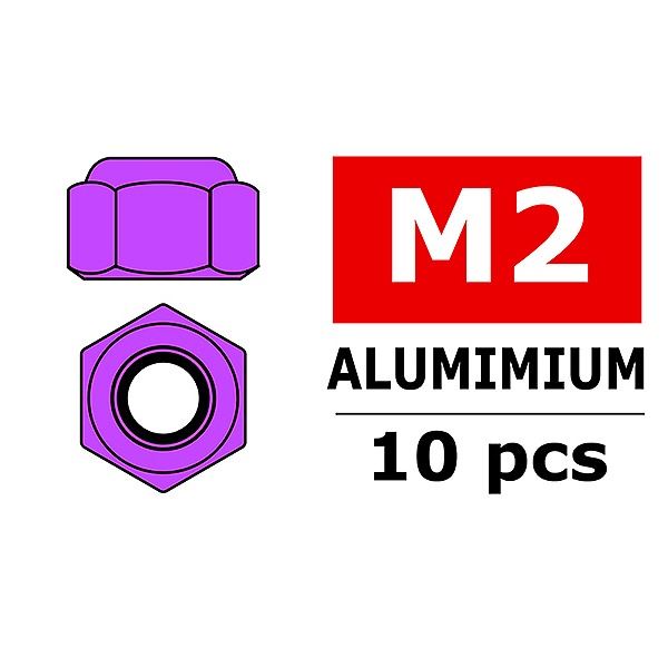 CORALLY ALUMINIUM NYLSTO P NUT M2 PURPLE 10 PCS